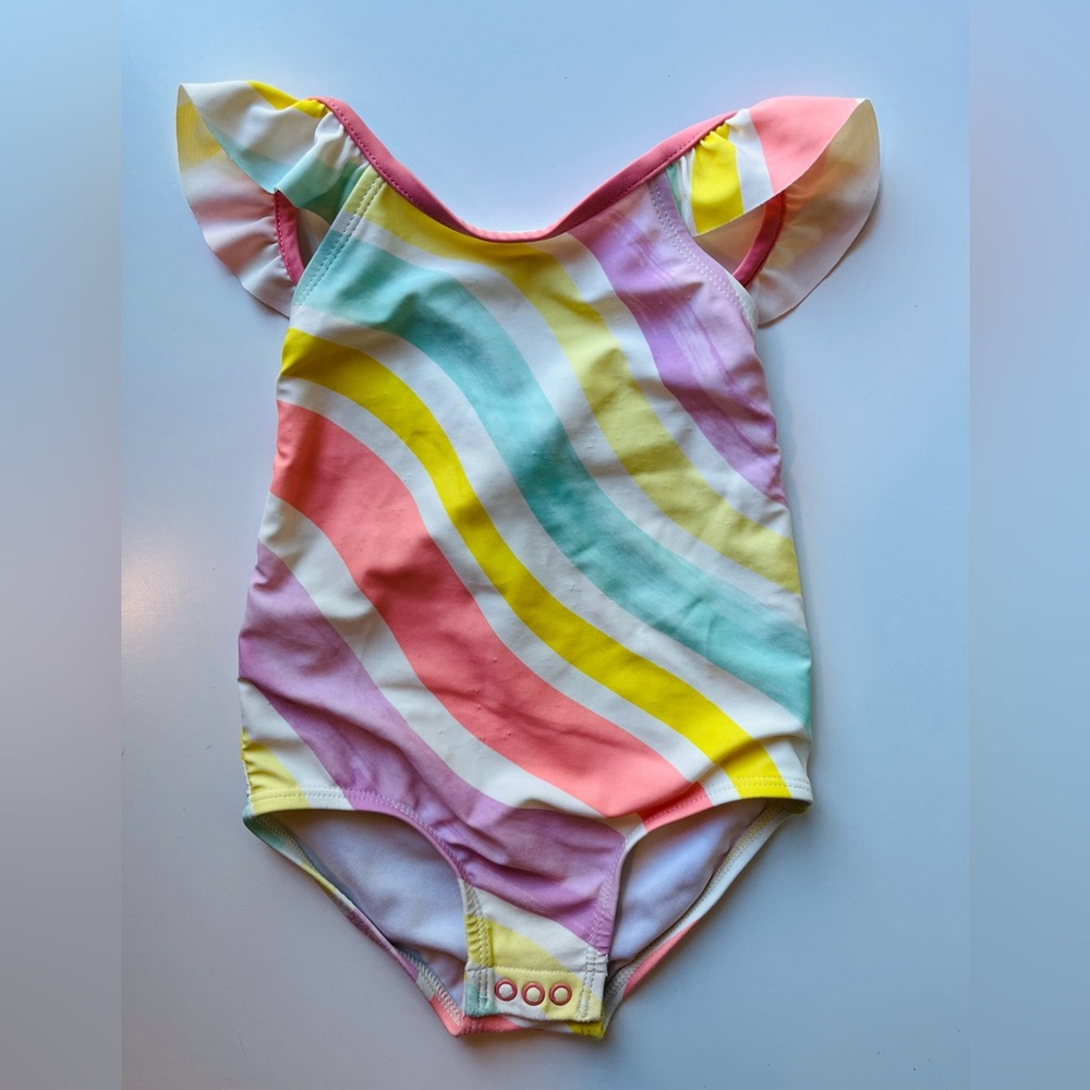 Carter's Pastel Striped Swimsuit 24 months